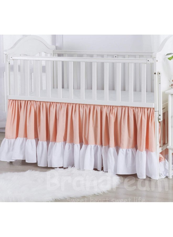 Brandream Brandream Girls Crib Bedding Pink Nursery Bedding Princess Pintuck 3 Piece Baby Comforter Set, Jade Pink  - Image 3