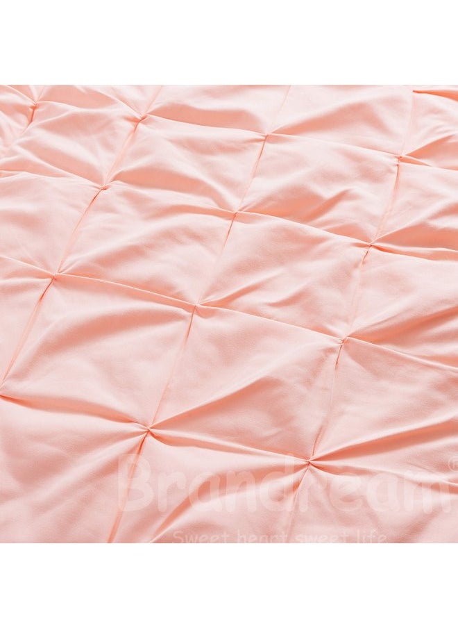 Brandream Brandream Girls Crib Bedding Pink Nursery Bedding Princess Pintuck 3 Piece Baby Comforter Set, Jade Pink  - Image 5