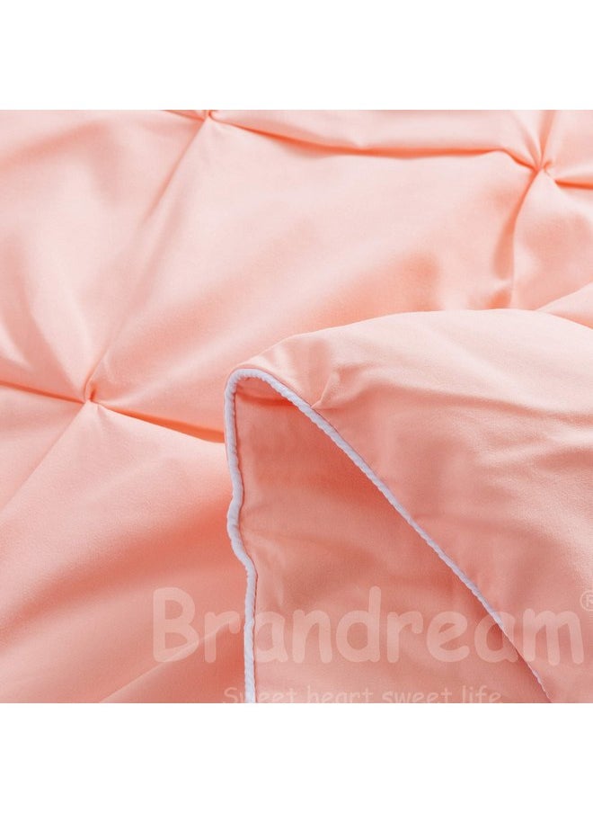 Brandream Brandream Girls Crib Bedding Pink Nursery Bedding Princess Pintuck 3 Piece Baby Comforter Set, Jade Pink  - Image 4