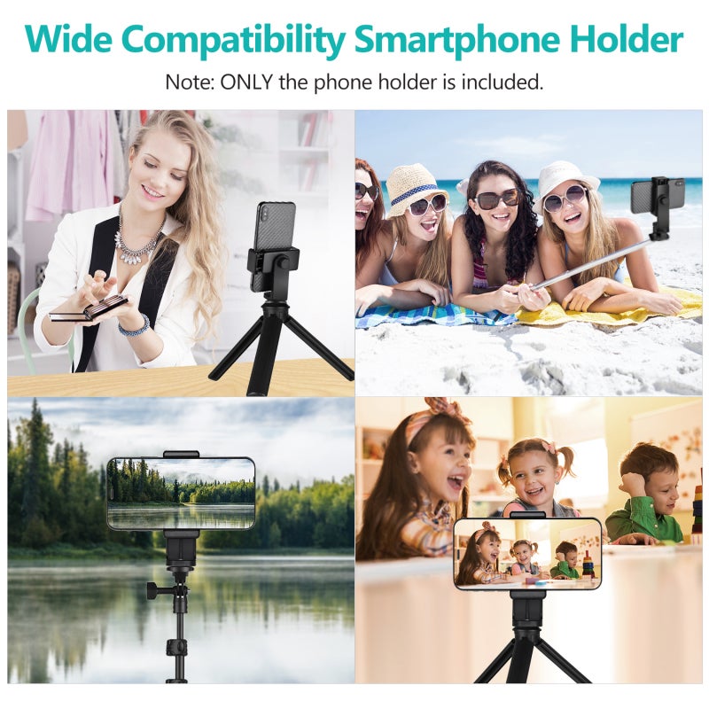 Phone Holder 5.8-8.5cm Clamping Range 360°Rotatable Multi-angle Use Smartphone Tripod Mount - Universal 1/4 Quick Mounting Detachable Phone Clamp for Tripod, Monopod or Selfie Stick - Image 5