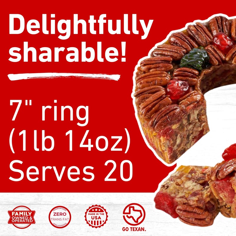 Collin Street Bakery DeLuxe® Fruitcake in Collectible Gift Tin - 101 Regular Size 7” Cake with Pecans, Cherries, Pineapple, Papaya, Raisins, & Honey (1 lb 14 oz) - Image 5