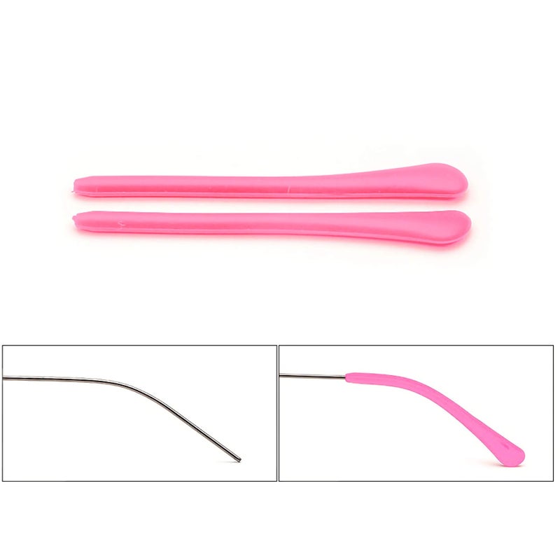 Hengke 5 Pairs Colorful Anti-Slip Silicone Eyeglass End Tips Glasses Ear Hooks Sport Eyeglass Strap Holder Temple Tips Spectacle Retainers  Anti-Slip Elastic Comfort Glasses Retainers  Black Clear - Image 5