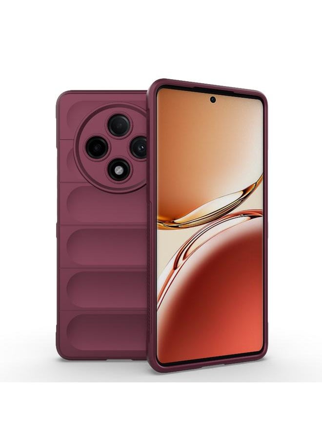 إيروريكس جراب هاتف Magic Shield TPU + Flannel لهاتف OPPO A3 Pro 5G / F27 Pro+ (أحمر نبيذي) 