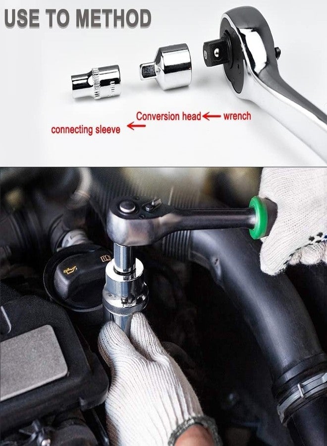 Othmro 1/2 Inch Drive (F) x 3/8 Inch (M) Impact Socket Adapter for Ratchet Wrenches, Cr-V Converter for Sleeve Reducer, Female to Male, 1Pcs - Image 4