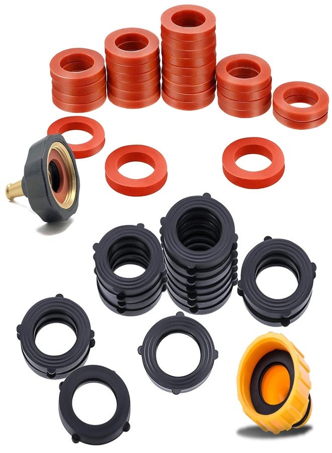 DSMY 50 Pack Garden Hose Washers, Fit All ¾” Standard Water Hose Washers and Faucet Fittings, Heavy Duty Rubber Washer Seals - Image 1