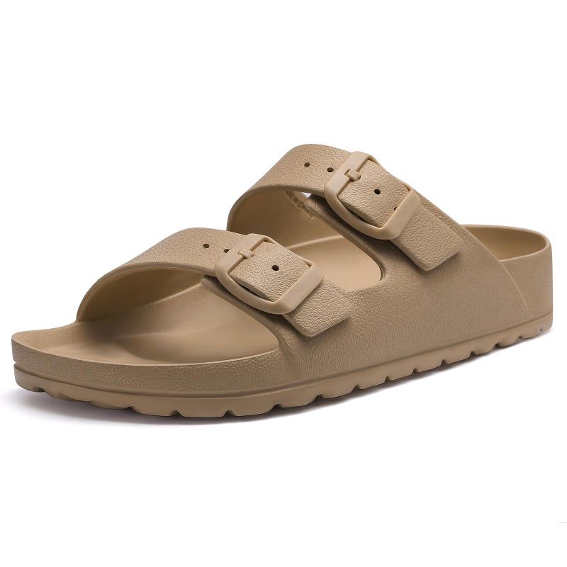 KIDMI Women's Comfortable EVA Sandals with Medium Arch Support, Adjustable Buckle Summer Beach Slide Sandal, Brown EU 39 - Image 1