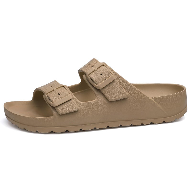 KIDMI Women's Comfortable EVA Sandals with Medium Arch Support, Adjustable Buckle Summer Beach Slide Sandal, Brown EU 39 - Image 4