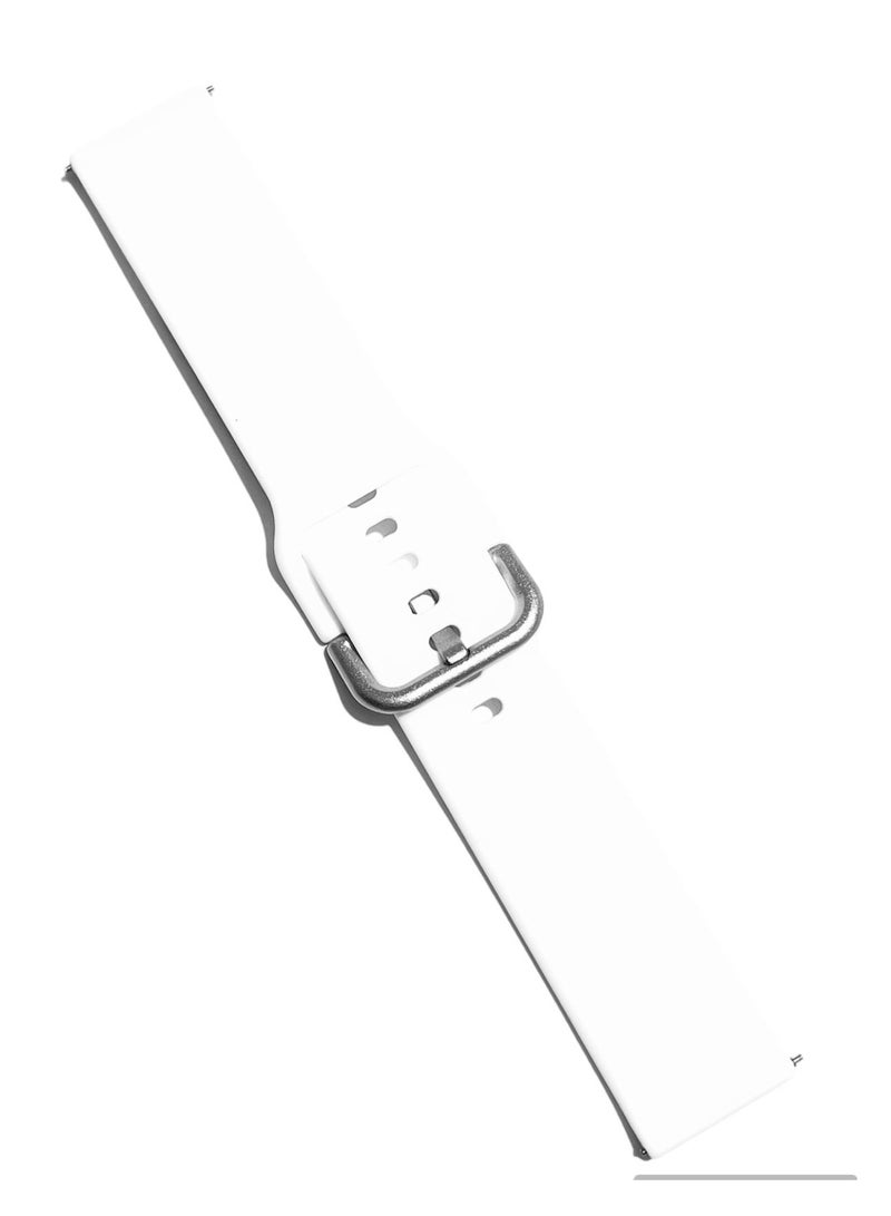 Replacement Silicone Strap 22mm For Oraimo Tempo W 3 OSW22N- Smart WatchSport - White  - Image 3