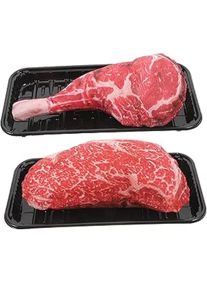 Realistic Fake Steak Model Food Display Prop 2 Sets Artificial Beef Decor - Image 1