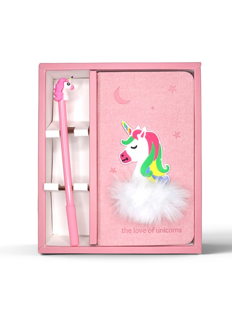 شاربدو مجموعة هدايا كتيب A5 - دفتر ملاحظات بطابع كرتوني وحيد القرن - Image 1