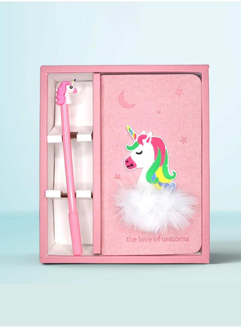 شاربدو مجموعة هدايا كتيب A5 - دفتر ملاحظات بطابع كرتوني وحيد القرن - Image 2