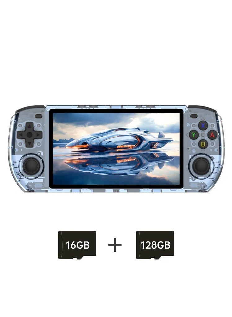 POWKIDDY RGB10 MAX3 Handheld Game Console, 5 Inch IPS Screen Retro Video Game Console Open Source Linux Game Player, Support WiFi & Bluetooth,10000+ Games Portable PSP (Blue, 128G) - Image 1