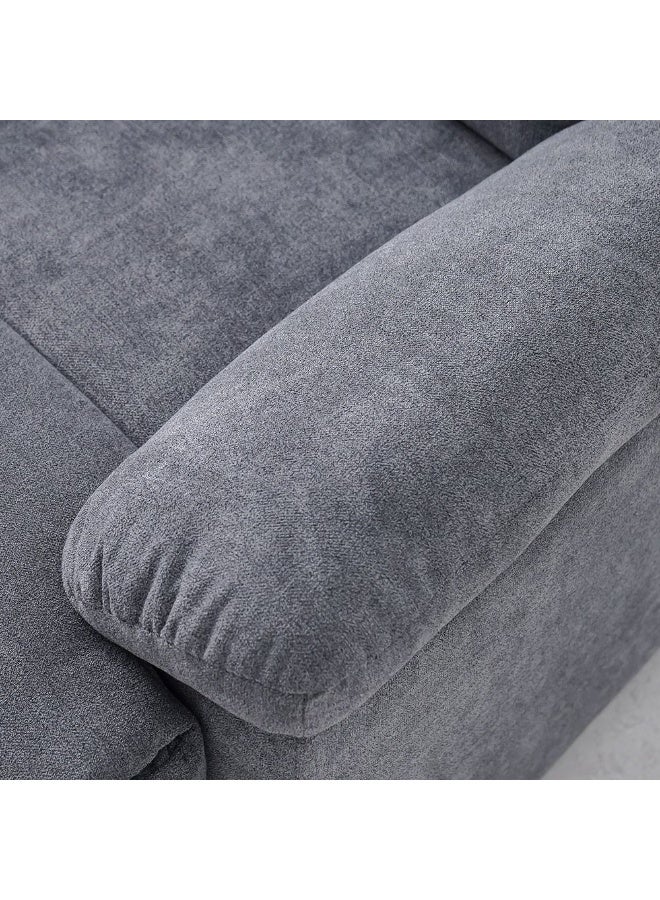 DANUBE HOME V2 Benedict 1 Seater Fabric Recliner Modern Design One Seat Relaxing Chair Living Room Furniture 90x97x102cm Dark Grey - Image 3