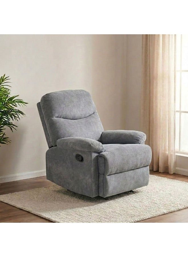 DANUBE HOME V2 Benedict 1 Seater Fabric Recliner Modern Design One Seat Relaxing Chair Living Room Furniture 90x97x102cm Dark Grey - Image 1