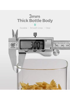 TYCOM Glass Jars Set 750ML,1150ML & 1500ML, Food Storage Containers for Kitchen, Spice jars With Labels, Marker and spoons, Square 10cm Mixed Size 6 Pieces With Wood Lid.  - Image 3