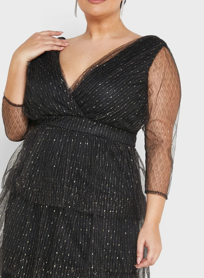 Khizana Plus size layered ruffle dress