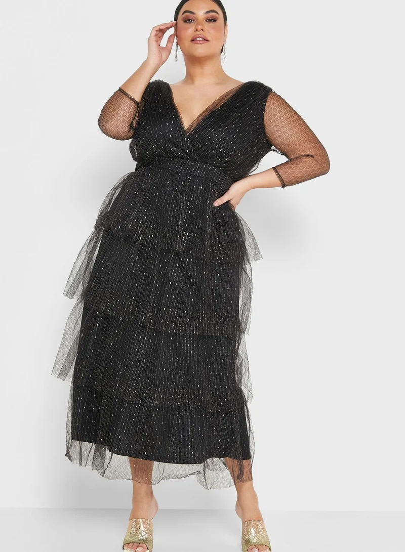Khizana Plus size layered ruffle dress
