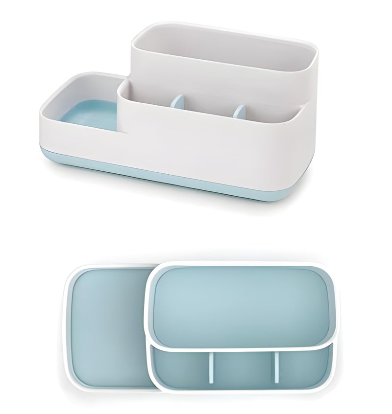 Jinila 5 Multipurpose Storage Holder Stand Plastic Cosmetics Toiletry Toothpest and Shaving Kit Holder for Kitchen Bathroom and Wash Basin (Pack of 1, Multicolor) - Image 2