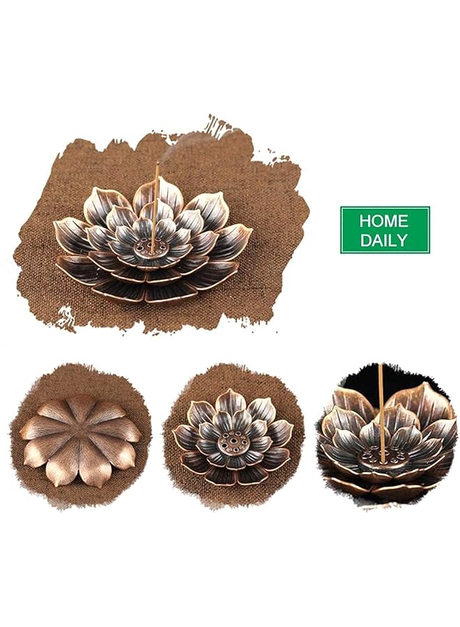 erorex Incense Burner Bowl Ceramic Handicraft Incense Holder For Sticks Coil Lotus Ash Catcher Tray 4.62 Inch Gray Incense Burner Holder For Home Fragrance Accessories  - Image 5