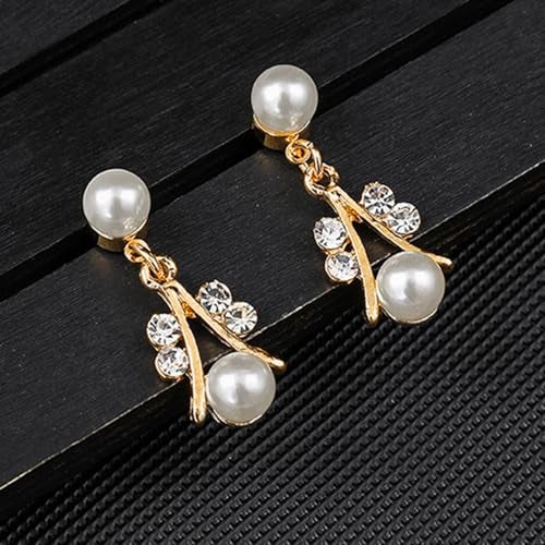 Peora Gold Plated Pearl Studded Necklace Stylish Bracelet and Drop Earring Fashion Jewellery Set for Women - Image 5