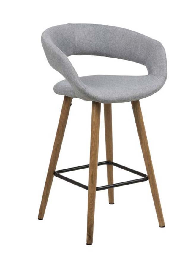 Woplek Gray Comfort Luxury Contemporary Leather Barchair  - Image 2
