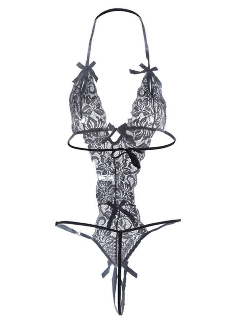 Pajamas Lace Robe for Women See Through Suspenders Dress Nightgown - Image 3