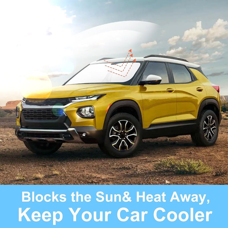 TINGLU Sun Shade for Chevrolet/Chevy Blazer 2019-2024 2025 2026 Accessories Windshield Sun Shade Window Shade UV Rays Protection Sun Visor Cover with Steering Wheel Sunshade Storage Bag - Image 5