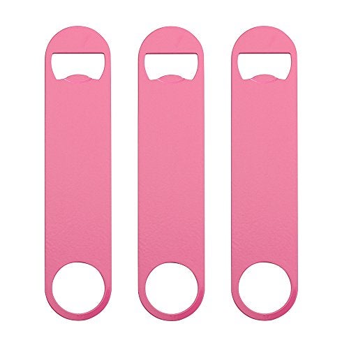 QLL 3 Pack 7" Heavy Duty Flat Bottle Opener, Pink - Image 1