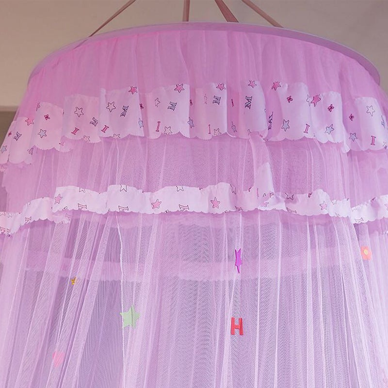 2 pcs Dome Lace Net Cartoon Lace Hanging Bed Canopy Bed Curtain for Home Hotel ( ) - Image 3