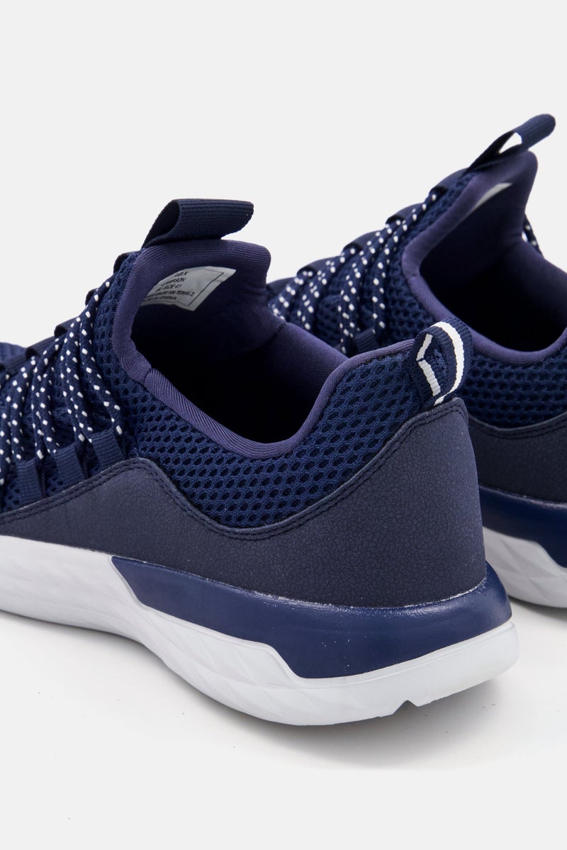 Men Slip On Textured Sports Shoe, Navy