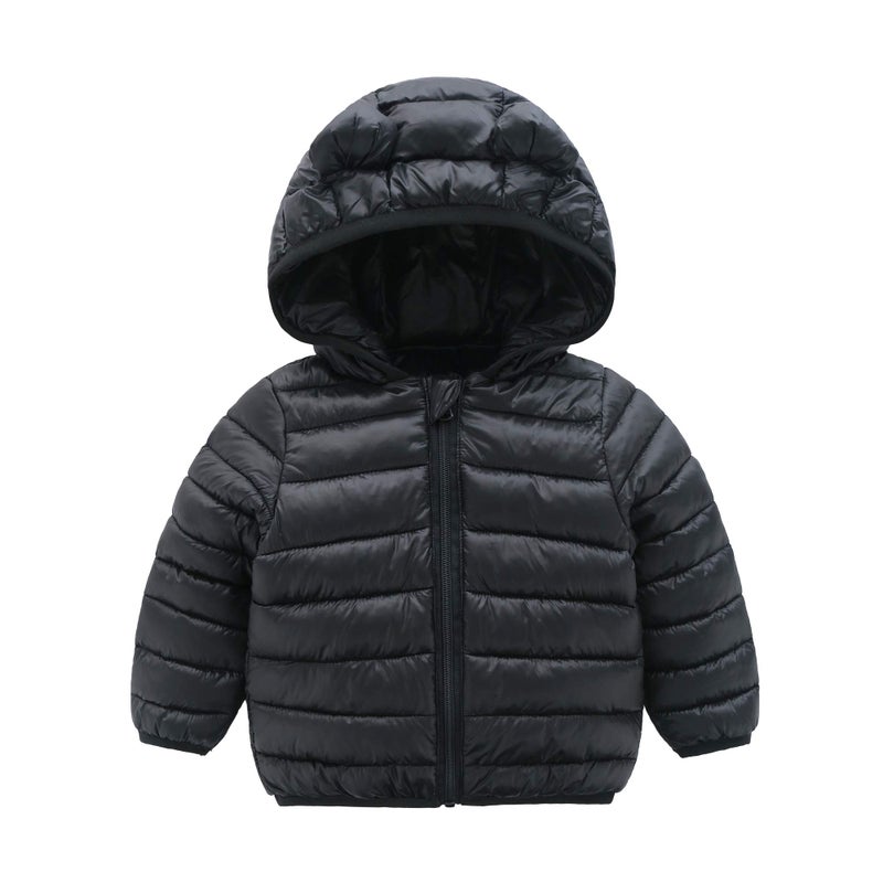 CECORC Winter Coats for Kids with Hoods Light Puffer Jacket for Girls, Boys | Baby, Infants, Toddlers, 4T,Black - Image 1