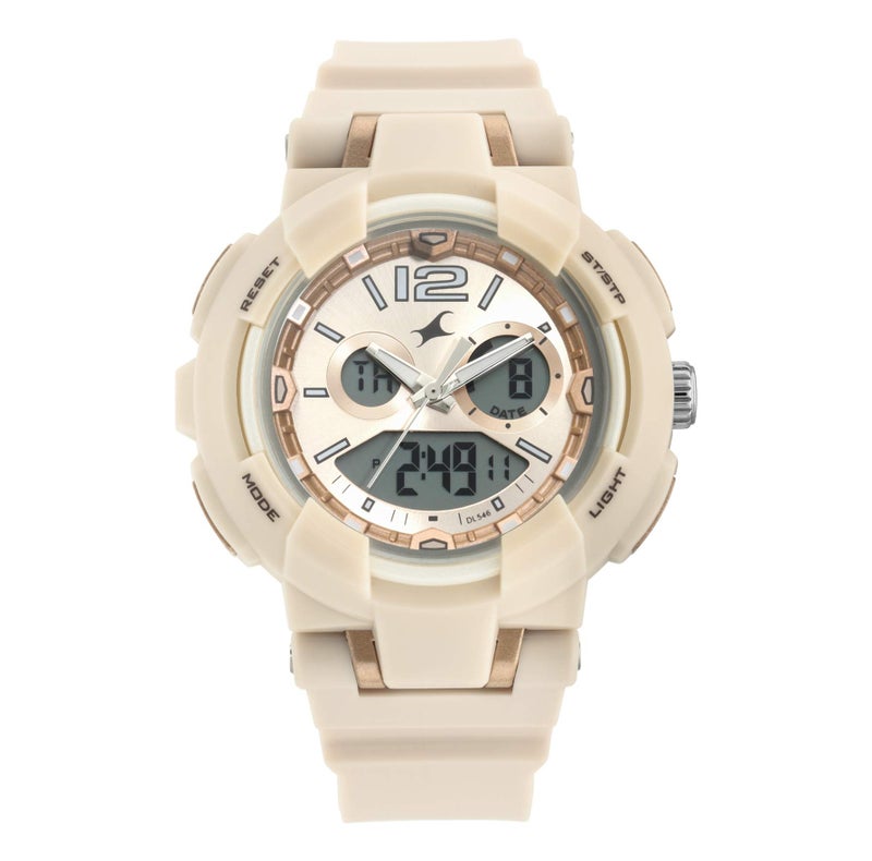Fastrack Street Line Quartz Digital Analog Digital Off White Dial Off White Polyurethane Strap Watch for Girls - NR68016PP03 - Image 5