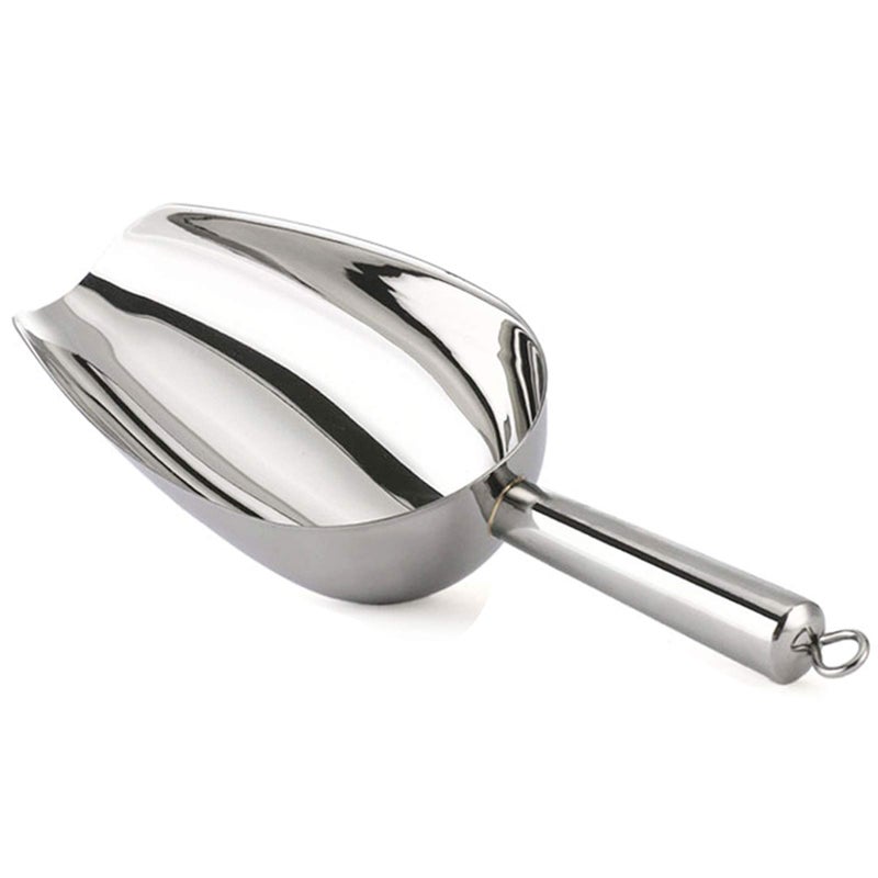 TeamFar 8oz Ice Scoop Stainless Steel Food Scoop Metal Ice Scooper for Kitchen Bar Party Wedding Heavy Duty  Sturdy Easy Storage  Versatile Mirror Finish  Smooth Edge Dishwasher Safe