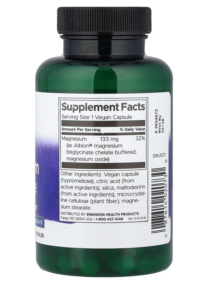 سوانسون، ألبيون®، جليسينات المغنيسيوم، 133 ملغ، 90 كبسولة نباتية - Image 2