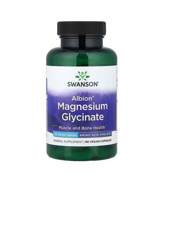 سوانسون، ألبيون®، جليسينات المغنيسيوم، 133 ملغ، 90 كبسولة نباتية - Image 1
