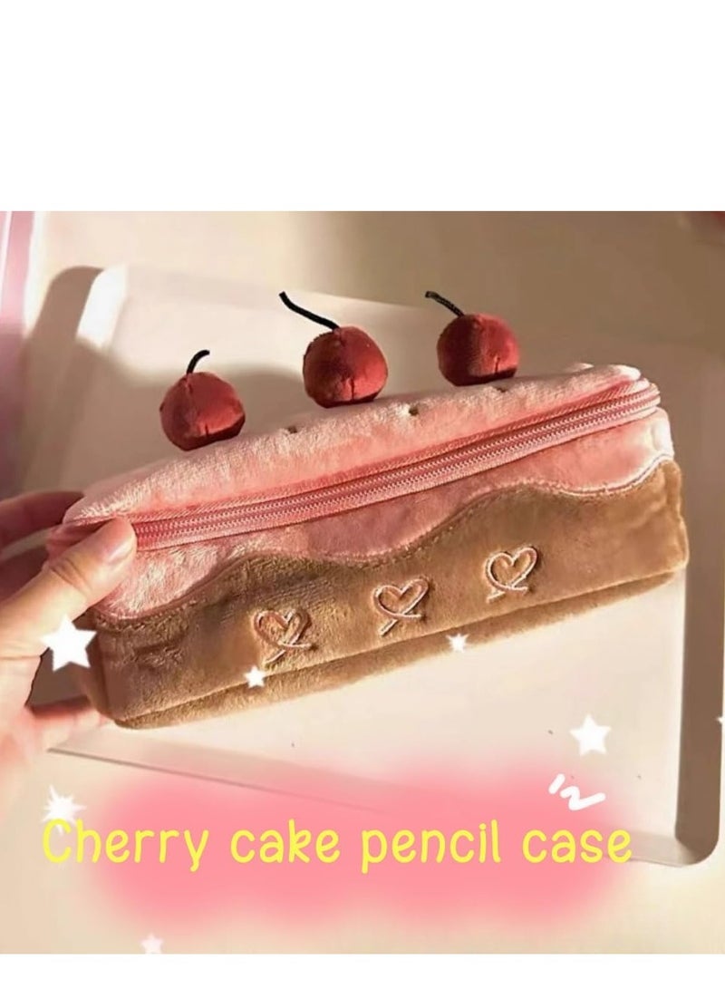 CUNUUDOOL Pencil Case for Students, Pencil Pouch For School, Big Capacity design with Cherry Cake, Pen Holder Plush Pencil Pouch Box Cute Aesthetic Pen Case ,Cherry. - Image 3