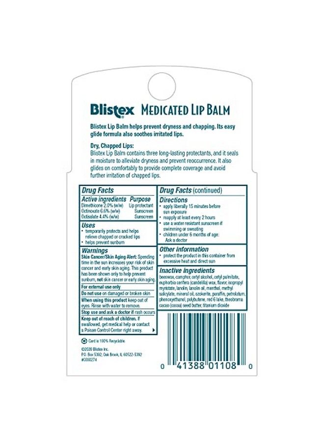 Blistex Medicated Lip Balm Lip Moisturizer 5 Count - Image 3