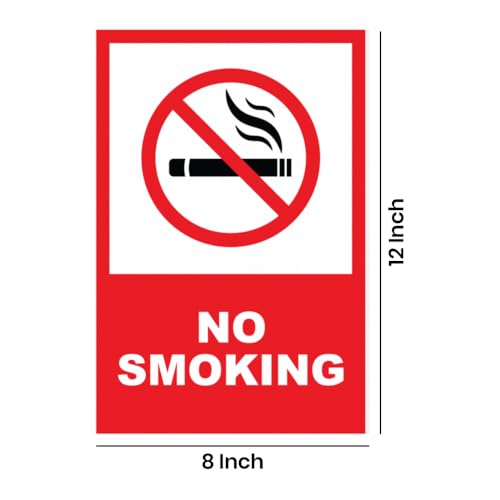 Printodelivery NO Smoking Sign Board 5MM Thickness 12x8 Inch – Sunboard Office & Hospital Signage, Sticker Safety Sign, No Smoking Area Notice for Workplace, Healthcare & Public Spaces - Image 2