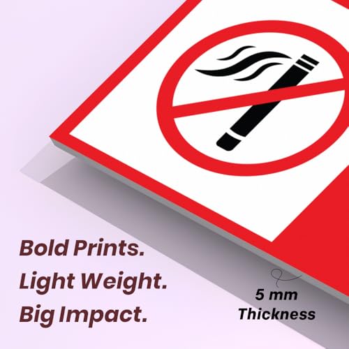 Printodelivery NO Smoking Sign Board 5MM Thickness 12x8 Inch – Sunboard Office & Hospital Signage, Sticker Safety Sign, No Smoking Area Notice for Workplace, Healthcare & Public Spaces - Image 3