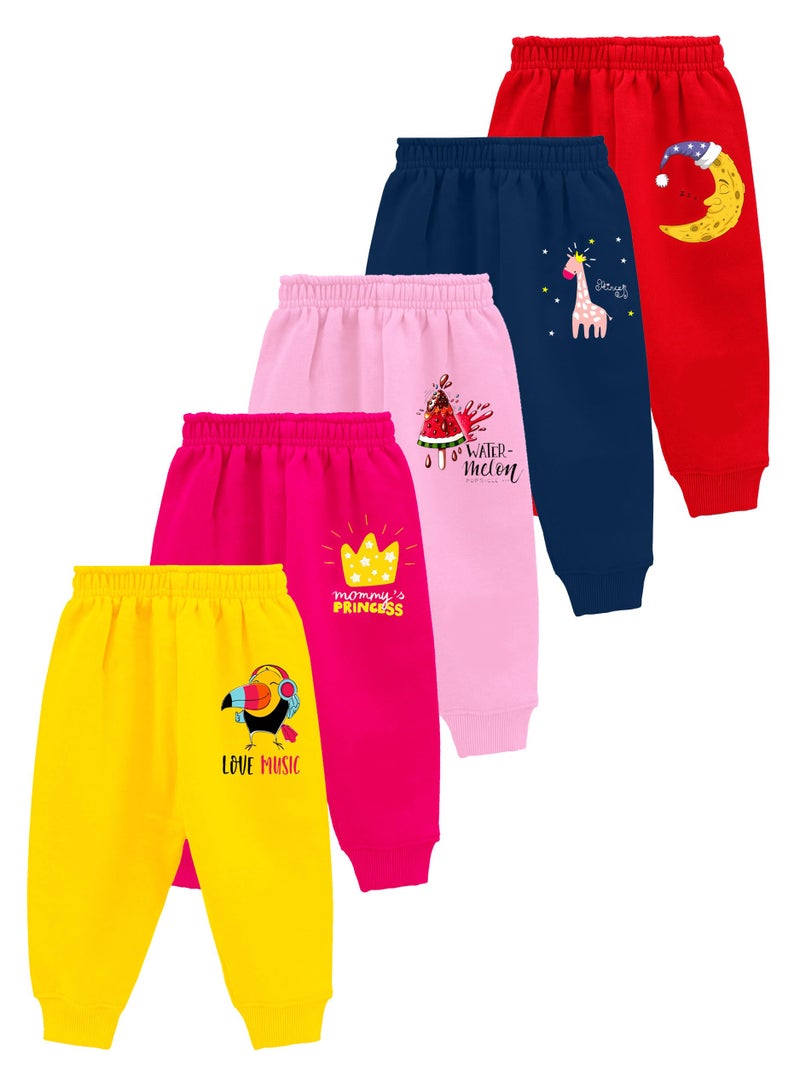 Kuchipoo Regular Fit Baby Girls Pyjamas - Pack of 5 (Multicolor, 18-24 Months, PAJ-147) - Image 1