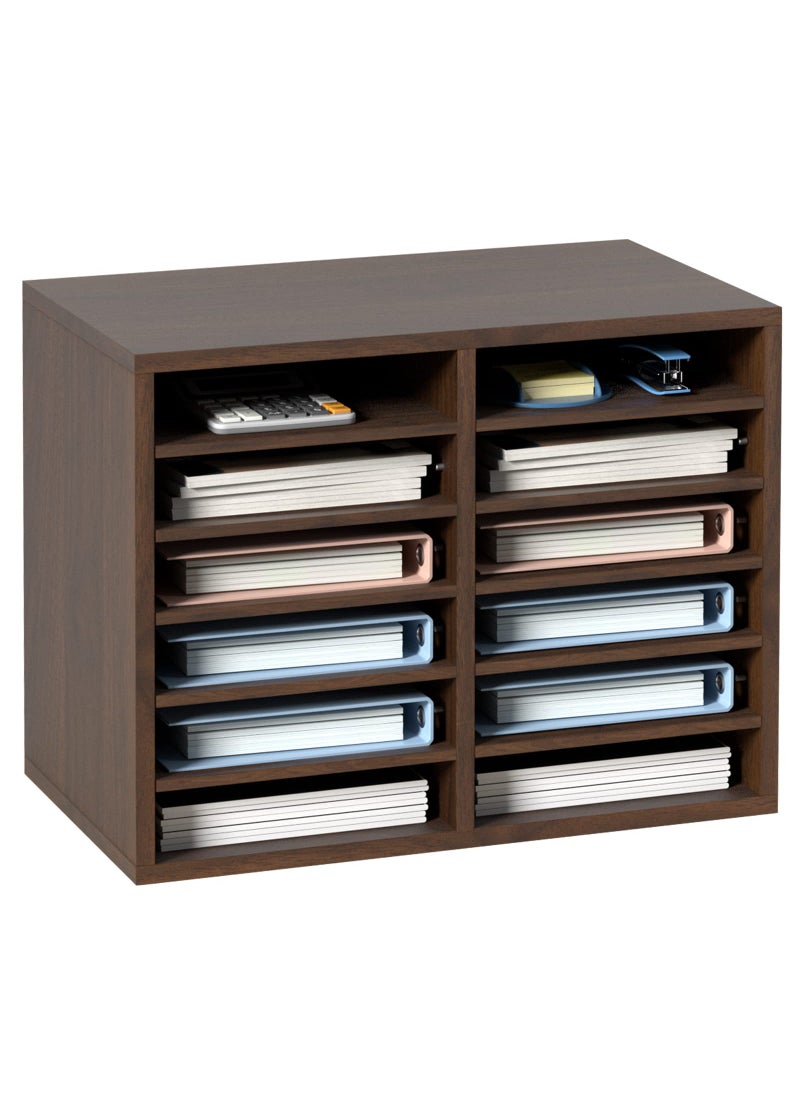 VEVOR VEVOR Literature Organizers 12 Compartments Office Mailbox with Adjustable Shelves Wood Literature Sorter 518x3048x409cmfor Office Home Classroom Mailrooms Organization 
