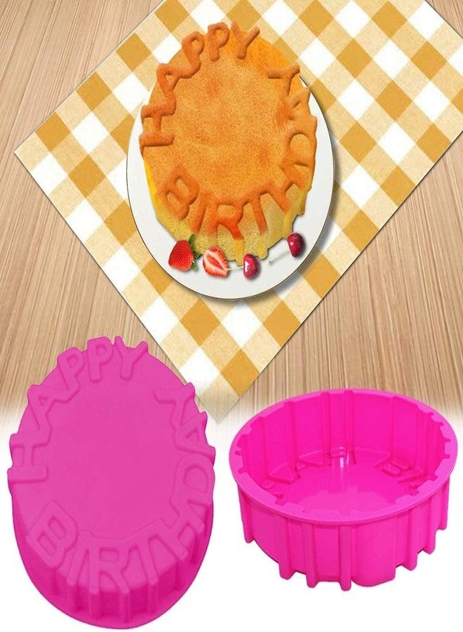 AUTOWRAP 7inch Happy Birthday Cake Pan Round Chocolate Breakable Surprise Gift Making Silicone Mold,Happy Birthday Cake Mold Silicone Baking Molds Party Cake Bakeware - Image 3