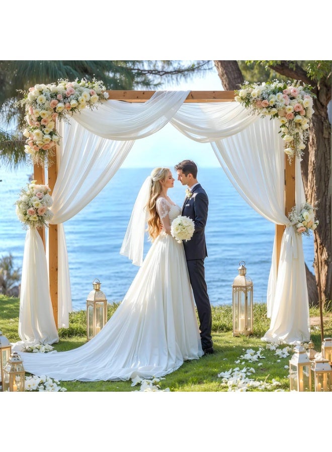 انسجام ستائر خلفية لحفلات الزفاف، ستارة خلفية بيضاء مقاس 1.5 متر × 2.5 متر، ستارة خلفية من التول الأبيض، ستارة خلفية مسرحية لجلسة التصوير الفوتوغرافي، دعائم كشك الصور، ديكورات لأعياد الميلاد وحفلات استقبال المولود الجديد والمهرجانات - Image 4