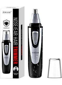 ZORAMI Ear and Nose Hair Trimmer Clipper  2025 Professional Painless Eyebrow  Facial Hair Trimmer for Men WomenBatteryOperated Trimmer with IPX7 WaterproofDual Edge Blades for Easy Cleansing Black 
