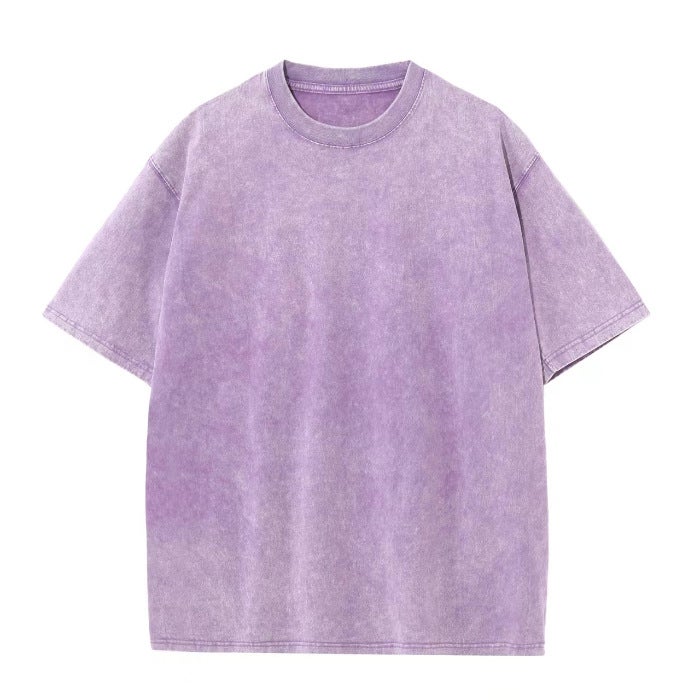 2024 Washed Colorful Short Sleeves 240G Washed And Distressed - Image 5