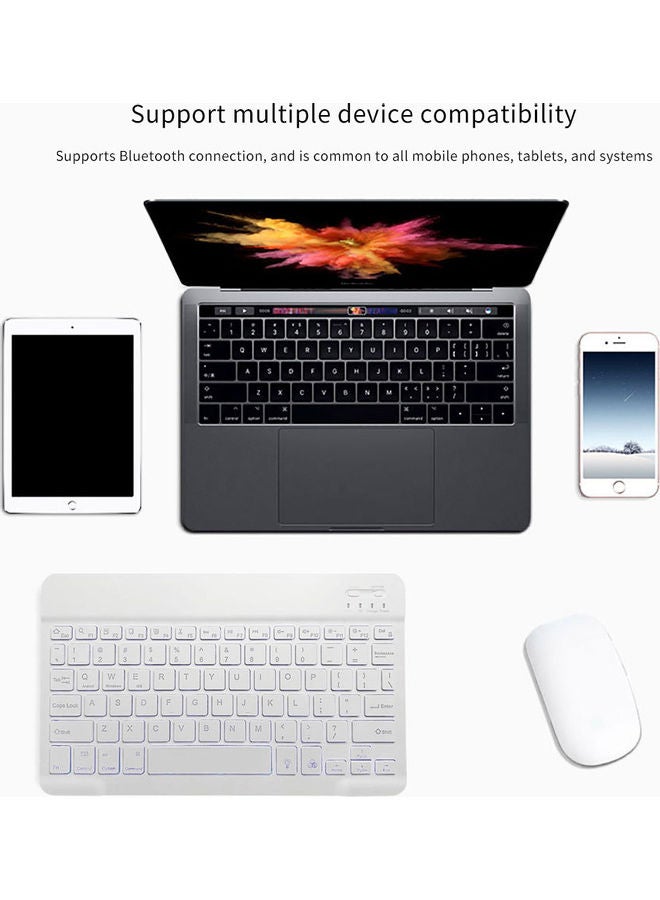لوحة مفاتيح لاسلكية تعمل بالبلوتوث لتابلت ماك/ iOS وأندرويد وويندوز أبيض - Image 2