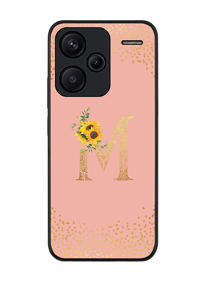 Stylizedd Rugged Case for Xiaomi Redmi Note 13 Pro Plus Case Cover- Custom Monogram Initial Letter Mandala Floral Pattern Alphabet - M(Rose Pink) - Image 1
