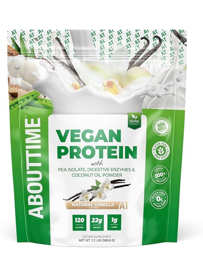 About Time Vegan Protein Natural Vanilla Powder 985.6G - Image 1