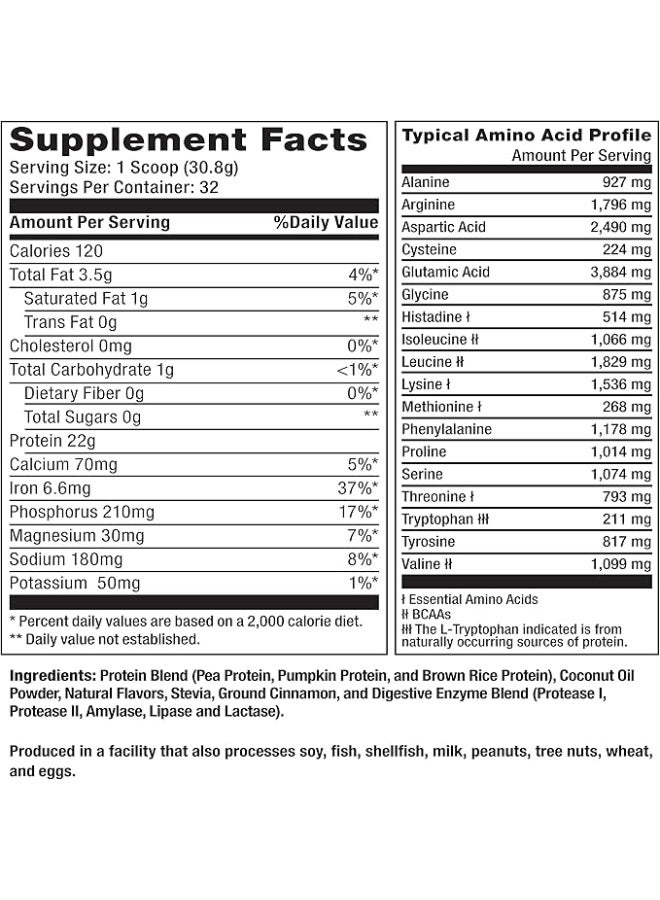 About Time Vegan Protein Natural Vanilla Powder 985.6G - Image 3