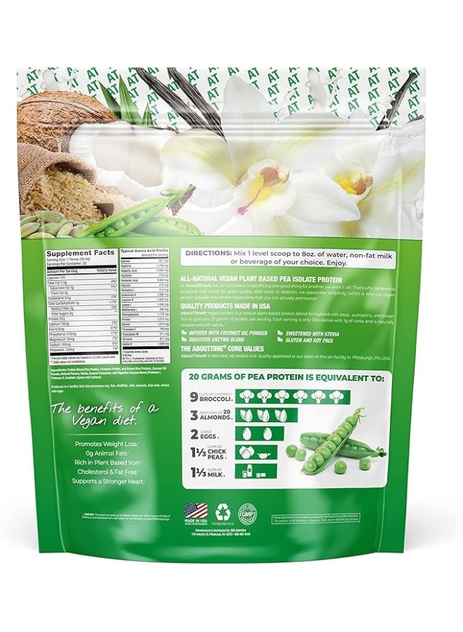 About Time Vegan Protein Natural Vanilla Powder 985.6G - Image 2